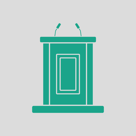 Witness stand icon. Gray background with green. Vector illustration.のイラスト素材