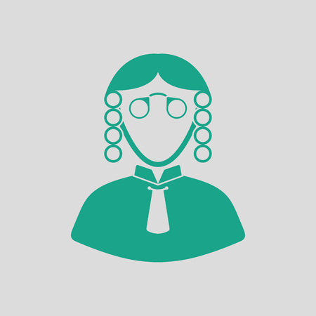 Judge icon. Gray background with green. Vector illustration.のイラスト素材