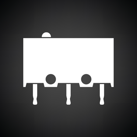 Micro button icon icon. Black background with white. Vector illustration.のイラスト素材