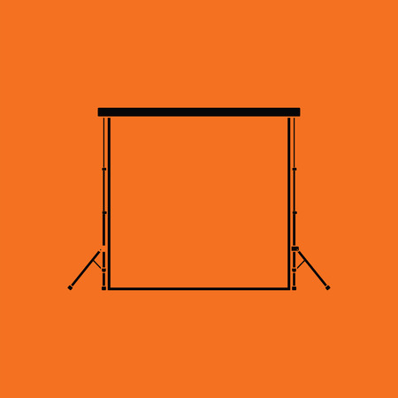 Icon of studio photo background. Orange background with black. Vector illustration.のイラスト素材