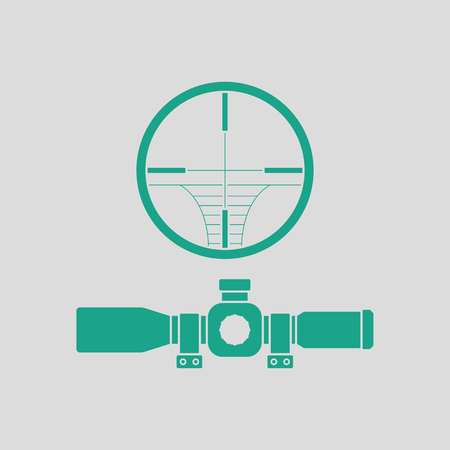 Scope icon. Gray background with green. Vector illustration.のイラスト素材