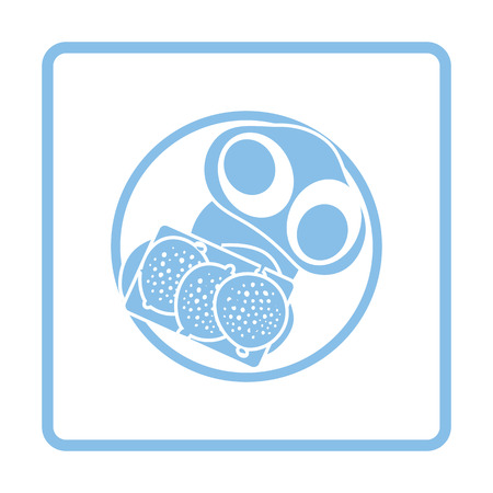 Omelet and sandwich icon. Blue frame design. Vector illustration.のイラスト素材