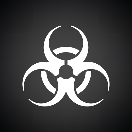 Biohazard icon. Black background with white. Vector illustration.のイラスト素材