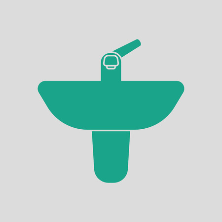 Wash basin icon. Gray background with green. Vector illustration.のイラスト素材