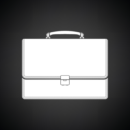 Suitcase icon. Black background with white. Vector illustration.のイラスト素材
