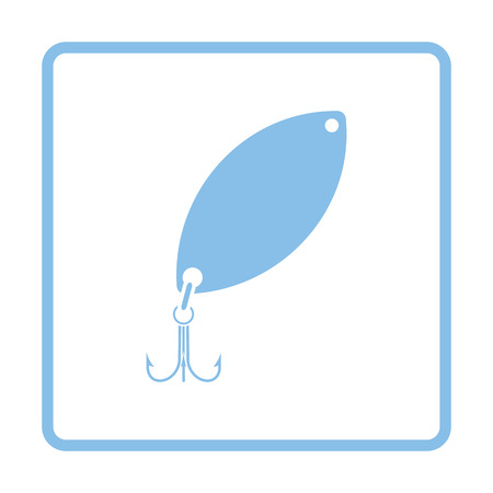 Icon of Fishing spoon. Blue frame design. Vector illustration.のイラスト素材