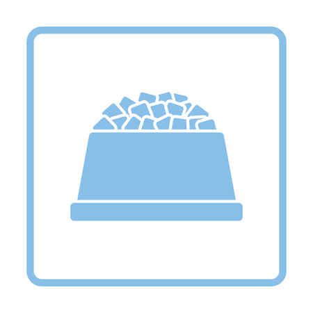 Dog food bowl icon. Blue frame design. Vector illustration.のイラスト素材