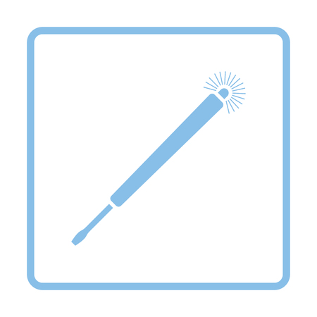 Electricity test screwdriver icon. Blue frame design. Vector illustration.のイラスト素材