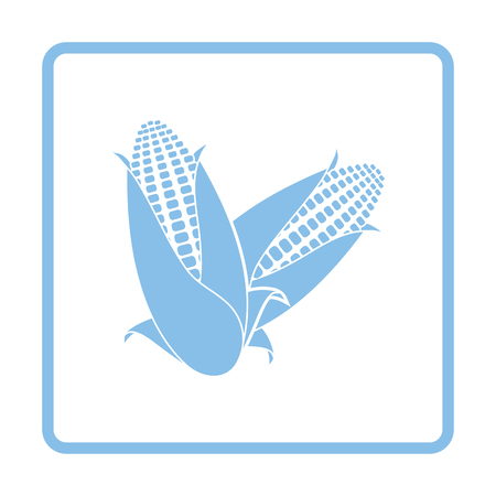 Corn icon. Blue frame design. Vector illustration.のイラスト素材