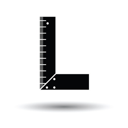 Setsquare icon. White background with shadow design. Vector illustration.のイラスト素材