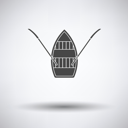 Paddle boat icon on gray background, round shadow. Vector illustration.のイラスト素材
