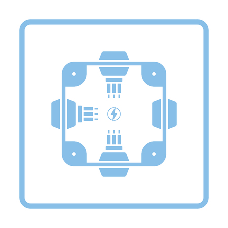 Electrical  junction box icon. Blue frame design. Vector illustration.のイラスト素材