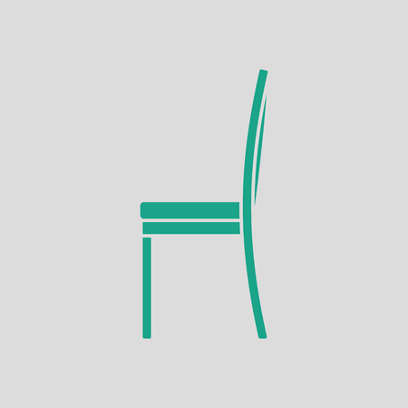 Modern chair icon. Gray background with green. Vector illustration.のイラスト素材