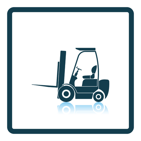 Warehouse forklift icon. Shadow reflection design. Vector illustration.のイラスト素材