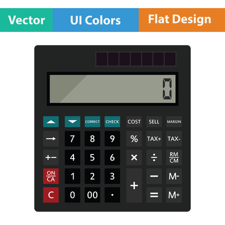 Statistical calculator icon. Flat design. Vector illustration.のイラスト素材