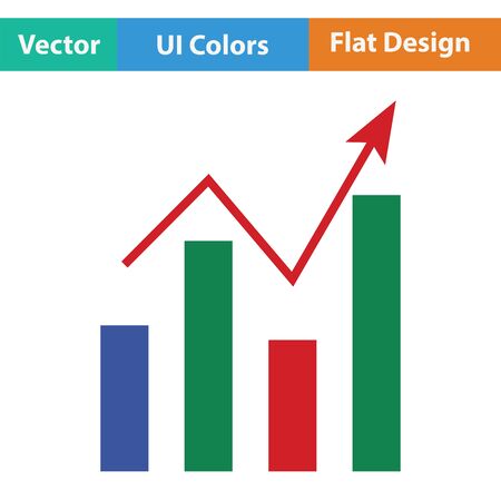 Analytics chart icon. Flat design. Vector illustration.のイラスト素材