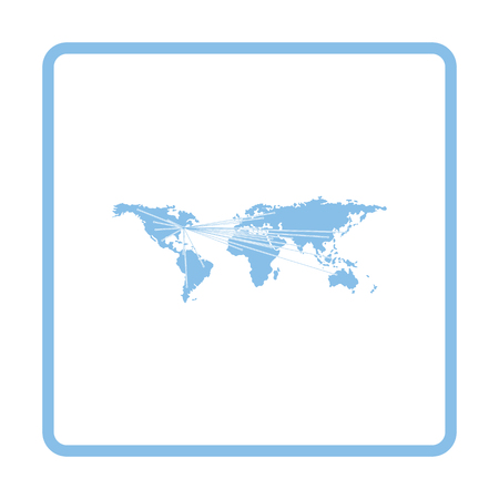Map with directions to all part of the World. Blue frame design. Vector illustration.のイラスト素材