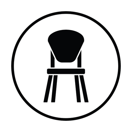 Child chair icon. Thin circle design. Vector illustration.のイラスト素材
