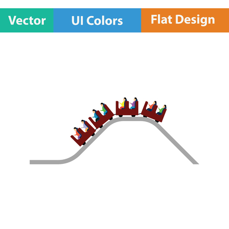 Small roller coaster icon. Flat design. Vector illustration.のイラスト素材