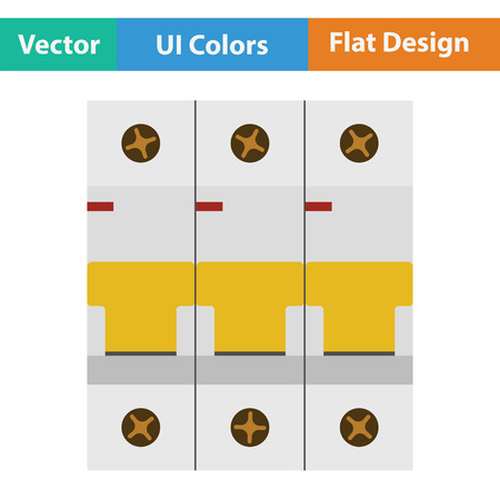 Circuit breaker icon. Flat design. Vector illustration.のイラスト素材