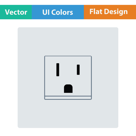 USA electrical socket icon. Flat design. Vector illustration.のイラスト素材