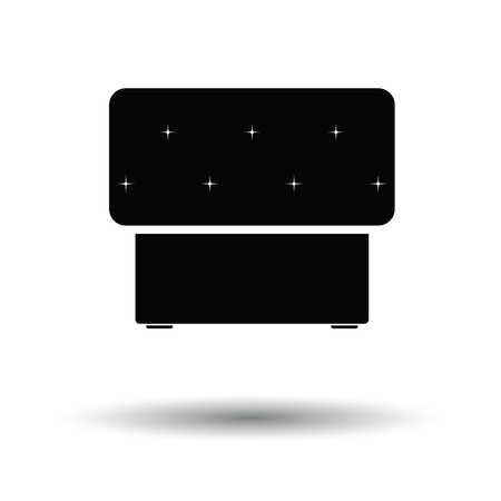 Bedroom pouf icon. White background with shadow design. Vector illustration.のイラスト素材
