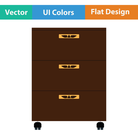 Office cabinet icon. Flat design. Vector illustration.のイラスト素材