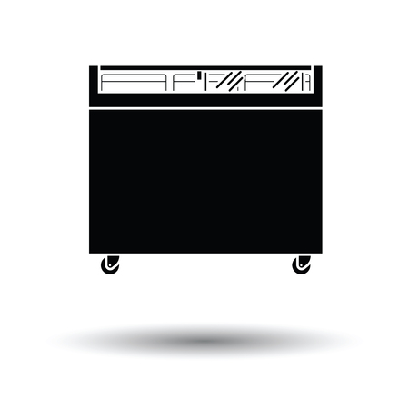 Supermarket mobile freezer icon. Black background with white. Vector illustration.のイラスト素材