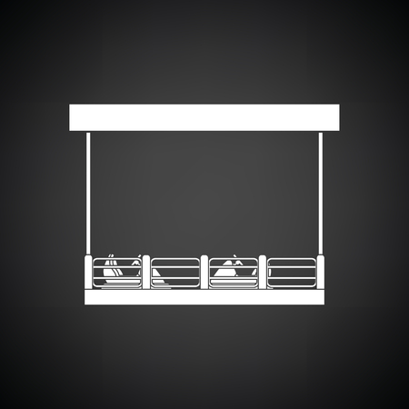 Bumper cars icon. Black background with white. Vector illustration.のイラスト素材