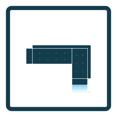 Corner sofa icon. Shadow reflection design. Vector illustration.のイラスト素材