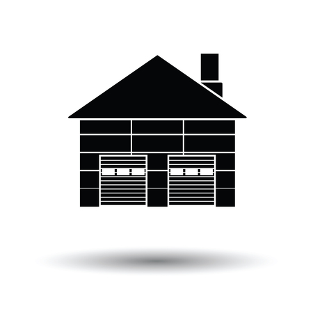 Warehouse logistic concept icon. White background with shadow design. Vector illustration.のイラスト素材