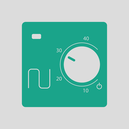 Warm floor wall unit icon. Gray background with green. Vector illustration.のイラスト素材