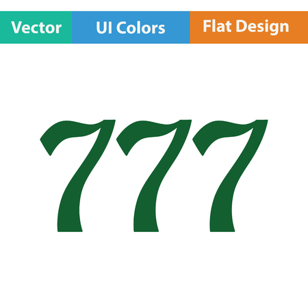 777 icon. Flat color design. Vector illustration.のイラスト素材