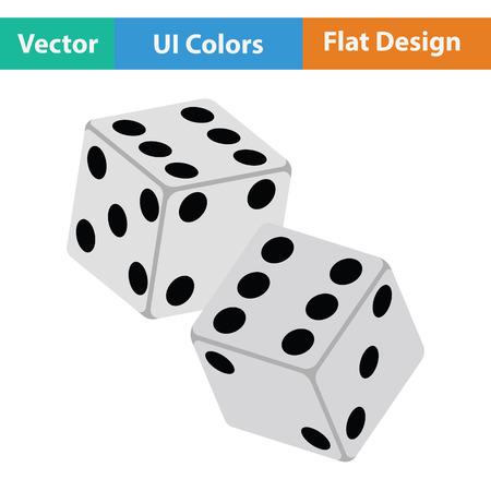 Craps dice icon. Flat color design. Vector illustration.のイラスト素材
