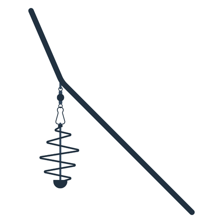 Icon of  fishing feeder net. Flat color design. Vector illustration.のイラスト素材
