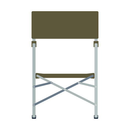 Icon of Fishing folding chair. Flat color design. Vector illustration.のイラスト素材