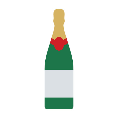 Party champagne and glass icon. Flat color design. Vector illustration.のイラスト素材