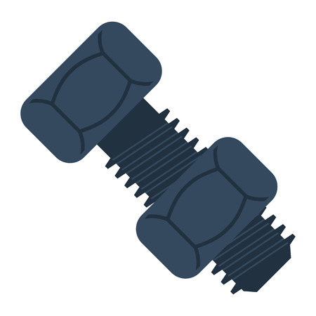 Icon of bolt and nut. Flat color design. Vector illustration.のイラスト素材