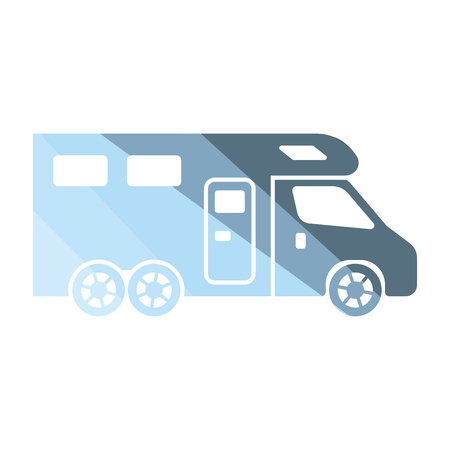 Camping family caravan  icon. Flat color design. Vector illustration.のイラスト素材