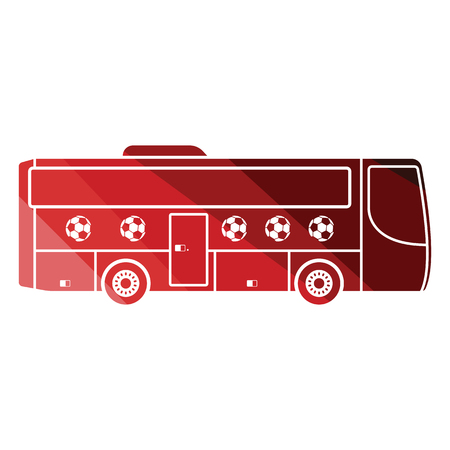 Football fan bus icon. Flat color design. Vector illustration.のイラスト素材