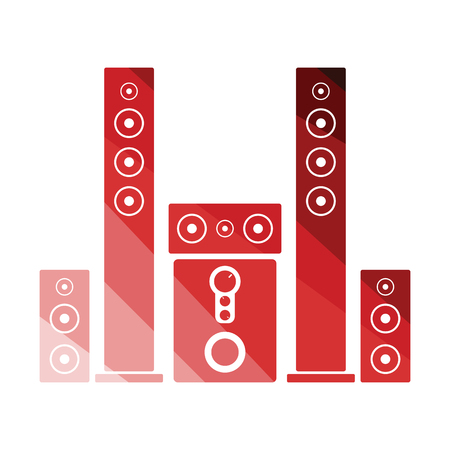 Audio system speakers icon. Flat color design. Vector illustration.のイラスト素材