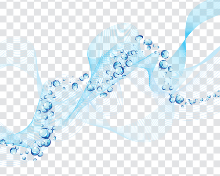 Abstract water vector background with bubbles of air and transparencyのイラスト素材