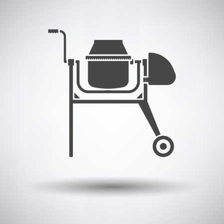 Icon of Concrete mixer on gray background, round shadow. Vector illustration.のイラスト素材
