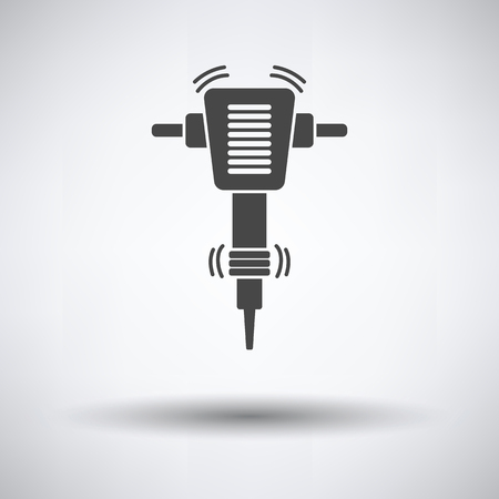 Icon of Construction jackhammer on gray background, round shadow. Vector illustration.のイラスト素材