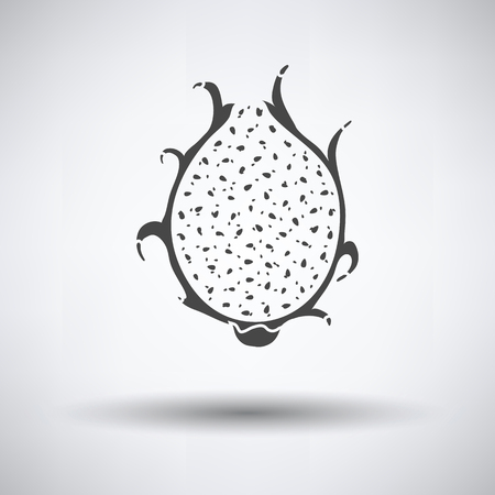 Icon of Dragon fruit on gray background, round shadow. Vector illustration.のイラスト素材