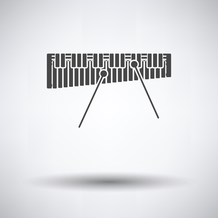 Xylophone icon on gray background, round shadow. Vector illustration.のイラスト素材