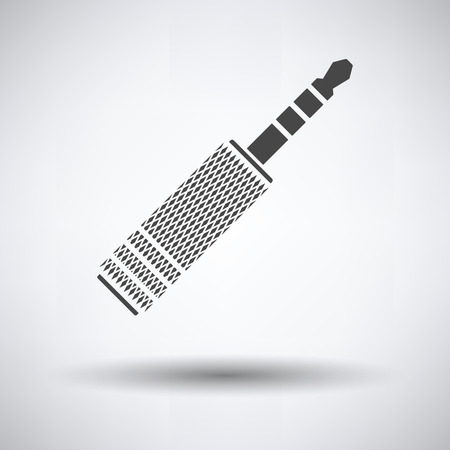 Music jack plug-in icon on gray background, round shadow. Vector illustration.のイラスト素材