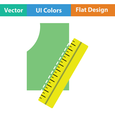 Sewing pattern icon. Flat color design. Vector illustration.のイラスト素材