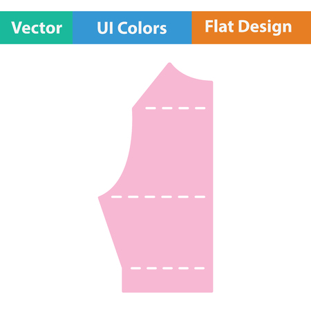 Sewing pattern icon. Flat color design. Vector illustration.のイラスト素材
