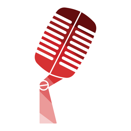 Old microphone icon. Flat color design. Vector illustration.のイラスト素材